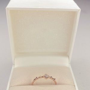 Used Kendra Scott Wave Band Ring In 14k Authentic Rose Gold